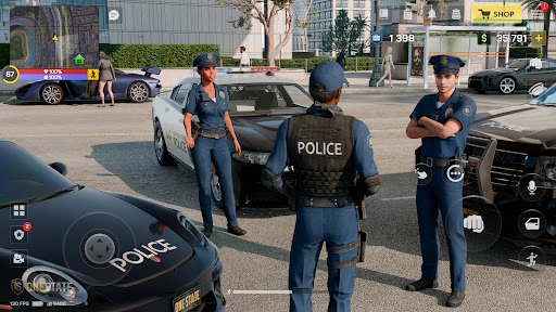OneState RP screenshot: city street with parked car and player avatar
